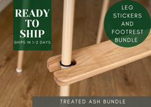 Load image into Gallery viewer, Treated Ash Footrest and Leg Stickers Bundle