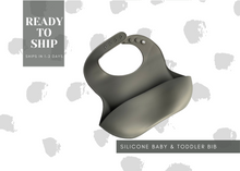 Load image into Gallery viewer, Silicone Baby and Toddler Bib