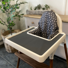 Load image into Gallery viewer, Waterproof and Wipeable Charcoal Dotty Print