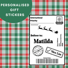 Load image into Gallery viewer, Personalised Nice List Santa Delivery Stickers
