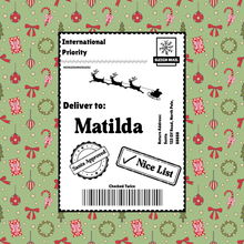 Load image into Gallery viewer, Personalised Nice List Santa Delivery Stickers

