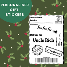 Load image into Gallery viewer, Personalised Naughty List Santa Delivery Stickers
