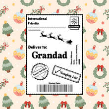 Load image into Gallery viewer, Personalised Naughty List Santa Delivery Stickers
