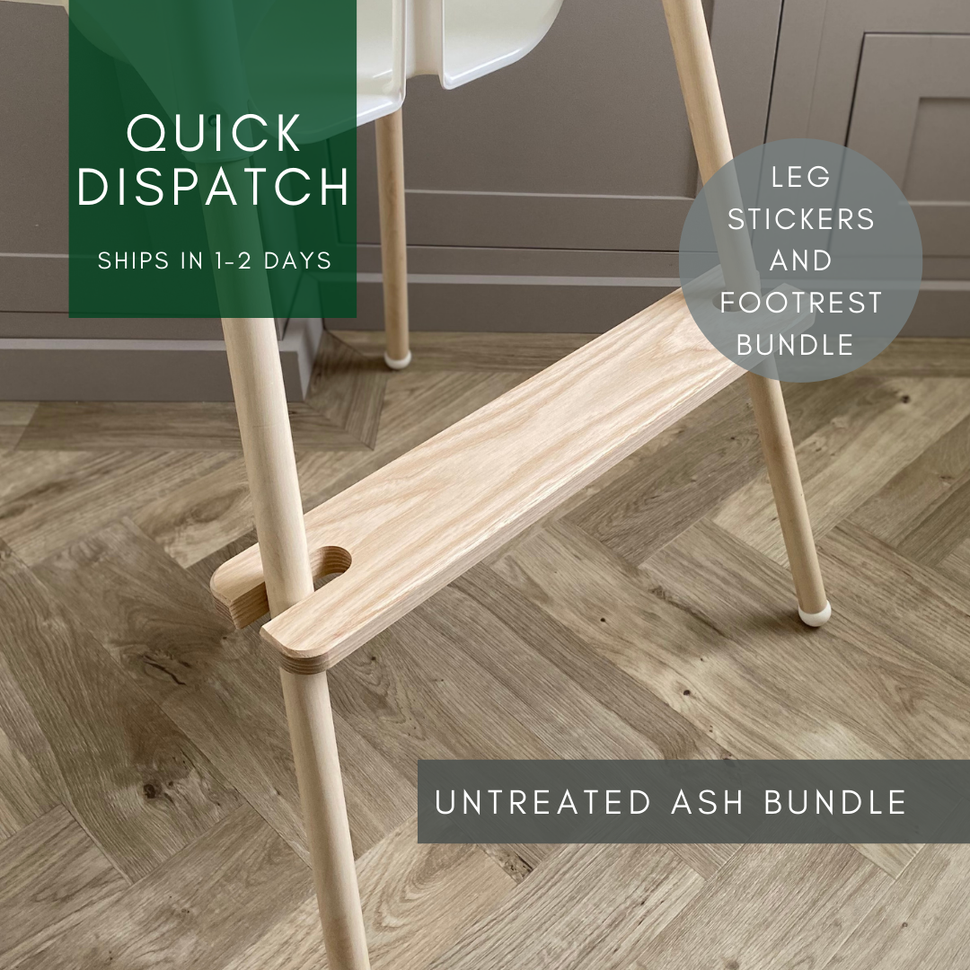 Untreated Ash Footrest and Leg Stickers Bundle