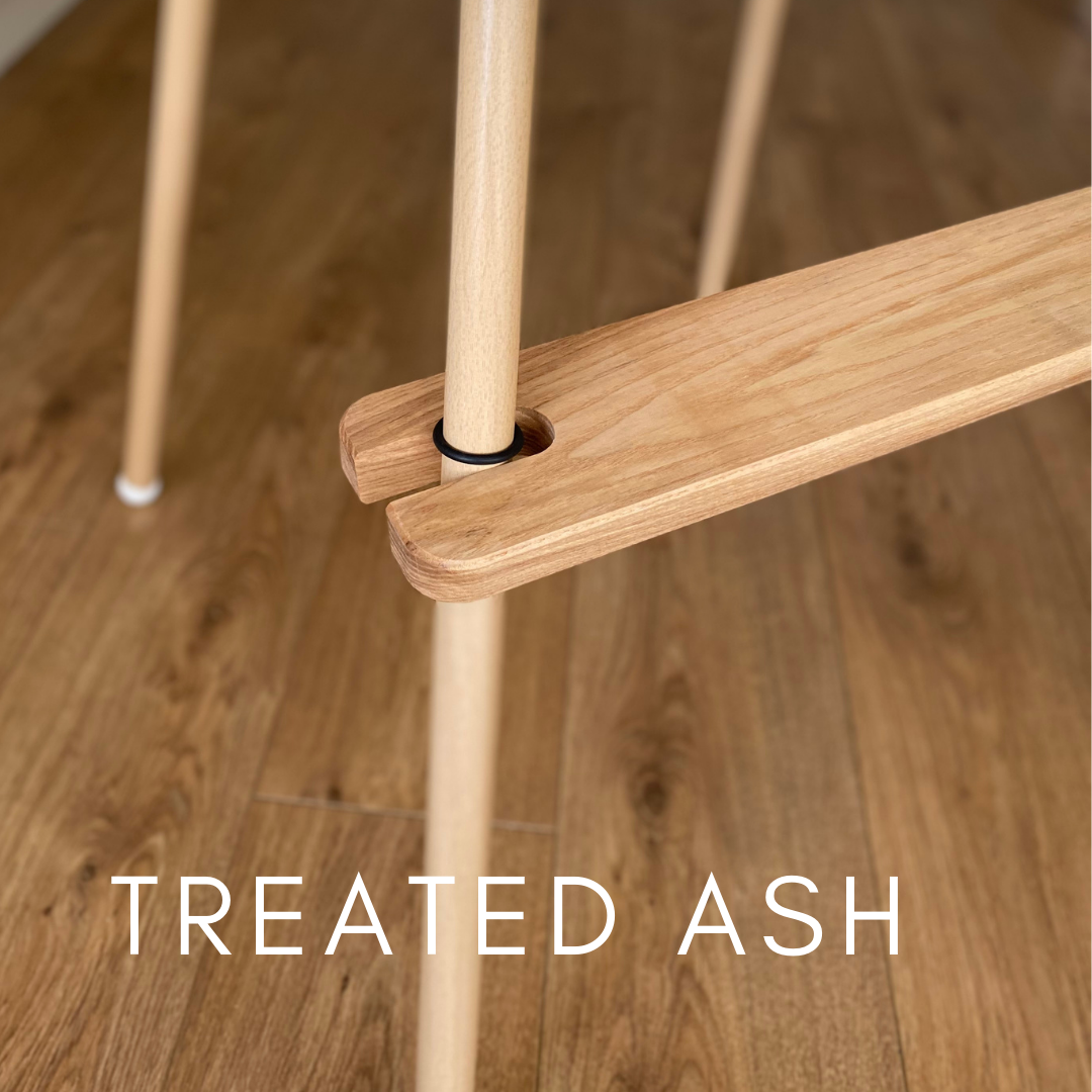 IKEA Antilop Adjustable Wooden Footrest, Treated Ash Wood, Handmade in UK